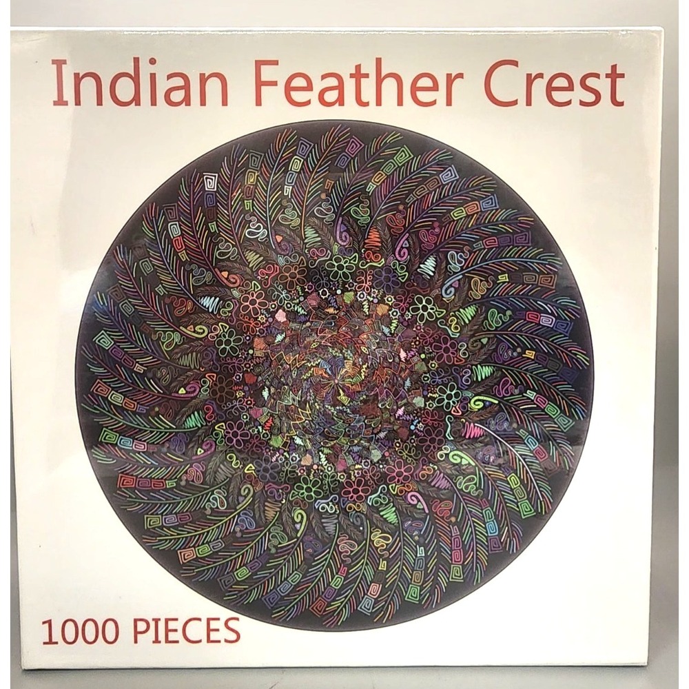 Bgraamiens 1000 Piece Jigsaw Puzzle Indian Feather Crest‎  Abstract Art